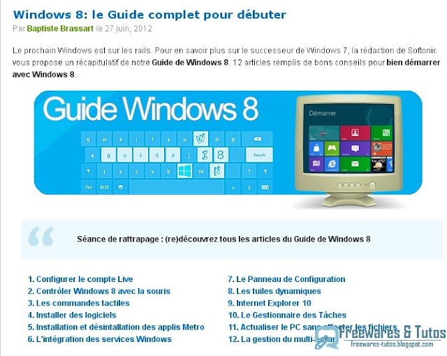 Le site du jour : Guide complet pour bien débuter avec Windows 8