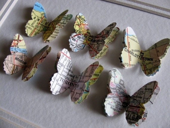 4. Map Butterflies - 19 DIY Projects For The Travel Obsessed