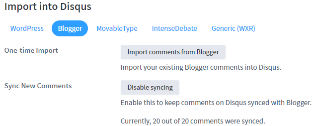 Blogger comments imported to disqus Comments imported to disqus