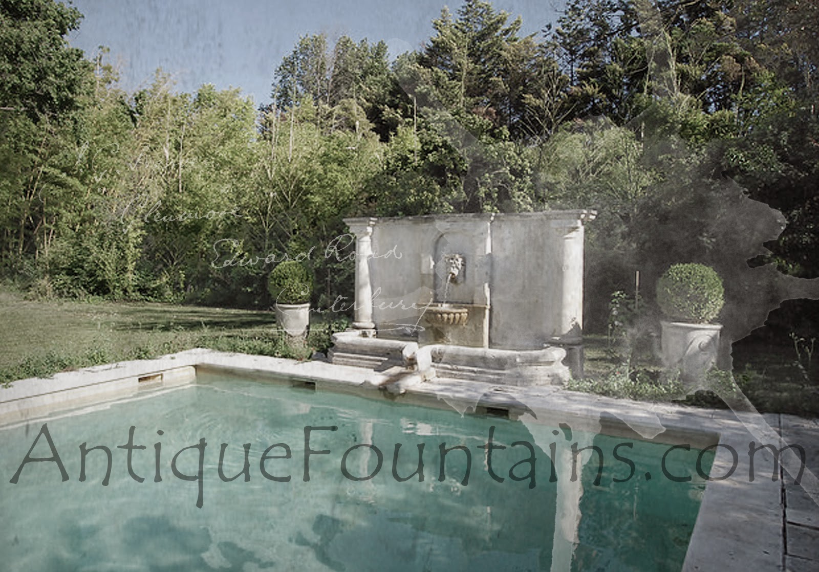 An Outdoor Antique Jacuzzi-Pool fountain in Provence France.