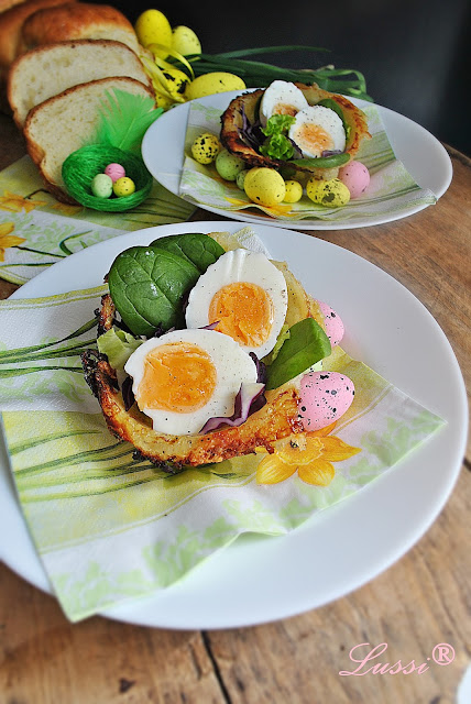 Великденско предястие Картофено-кашкавалени кошнички за салата / Easter appetizer Potato and cheese baskets with salad