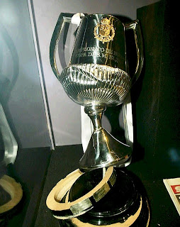 Spanish Cup trophy after the accident with Sergio Ramos