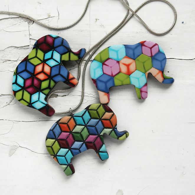 Amazing Elephant Polymer Clay Jewelry by Kni Kni / The Beading Gem