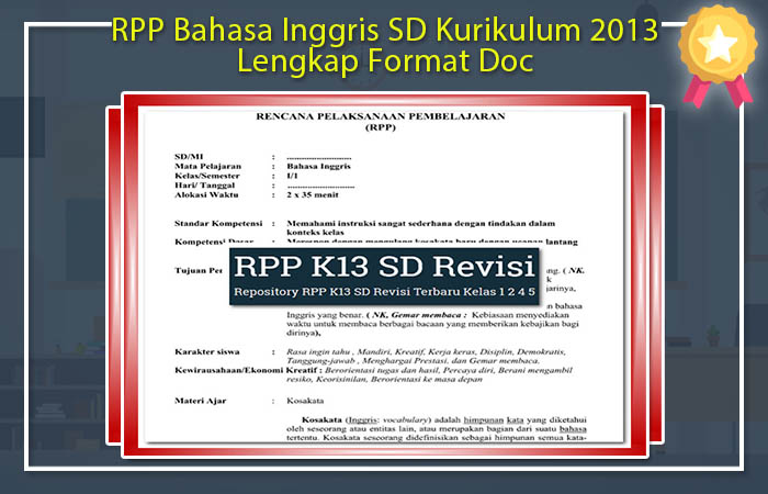 RPP Bahasa Inggris SD Kurikulum 2013 Lengkap Format Doc RPP Bahasa Inggris SD Kurikulum 2013