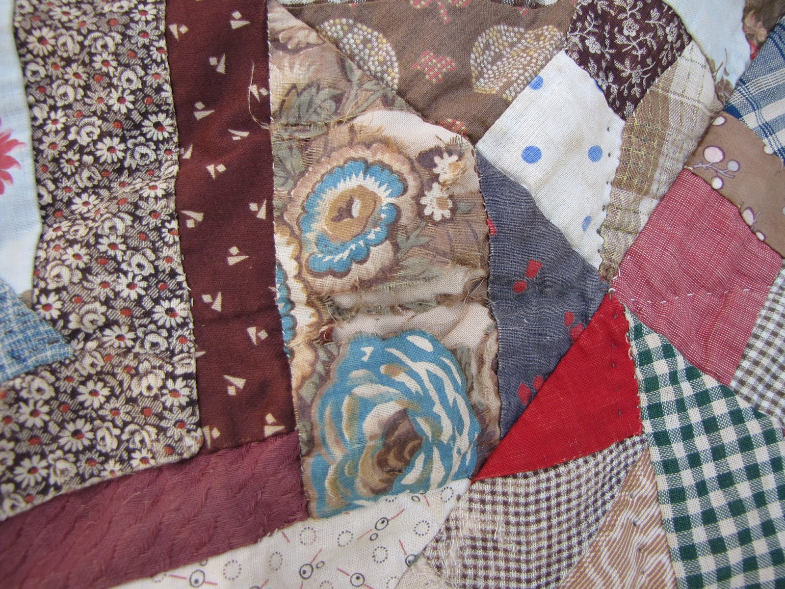 Textile Time Travels Antique Crazy Quilt Cotton Crazy Quilt