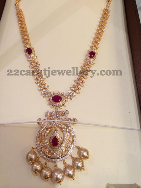 1.2 Lakhs CZ Necklace - Jewellery Designs