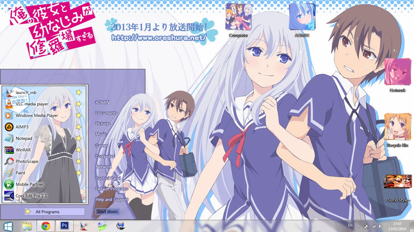 Ore no Kanojo to Osananajimi ga Shuraba Sugiru Theme Win 7 by Bashkara