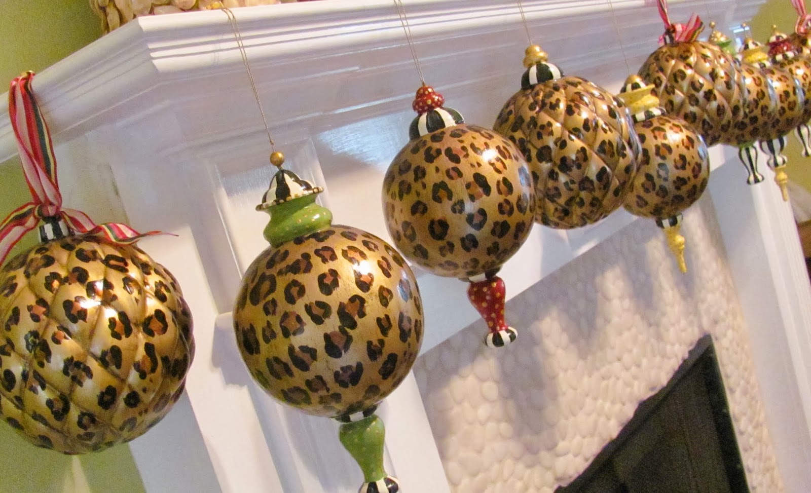 Hand Painted Christmas Ornaments and Picture Molding Christmas Trees