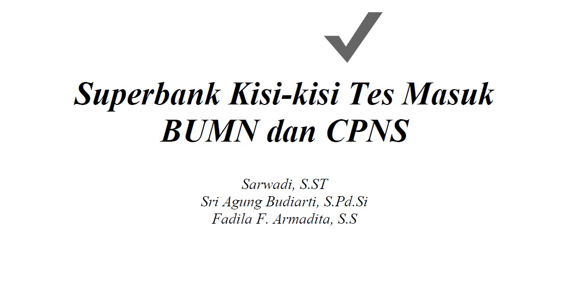 Download Superbank Kisi-kisi Tes Masuk BUMN dan CPNS