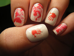blood splatter nails nekkid splattered