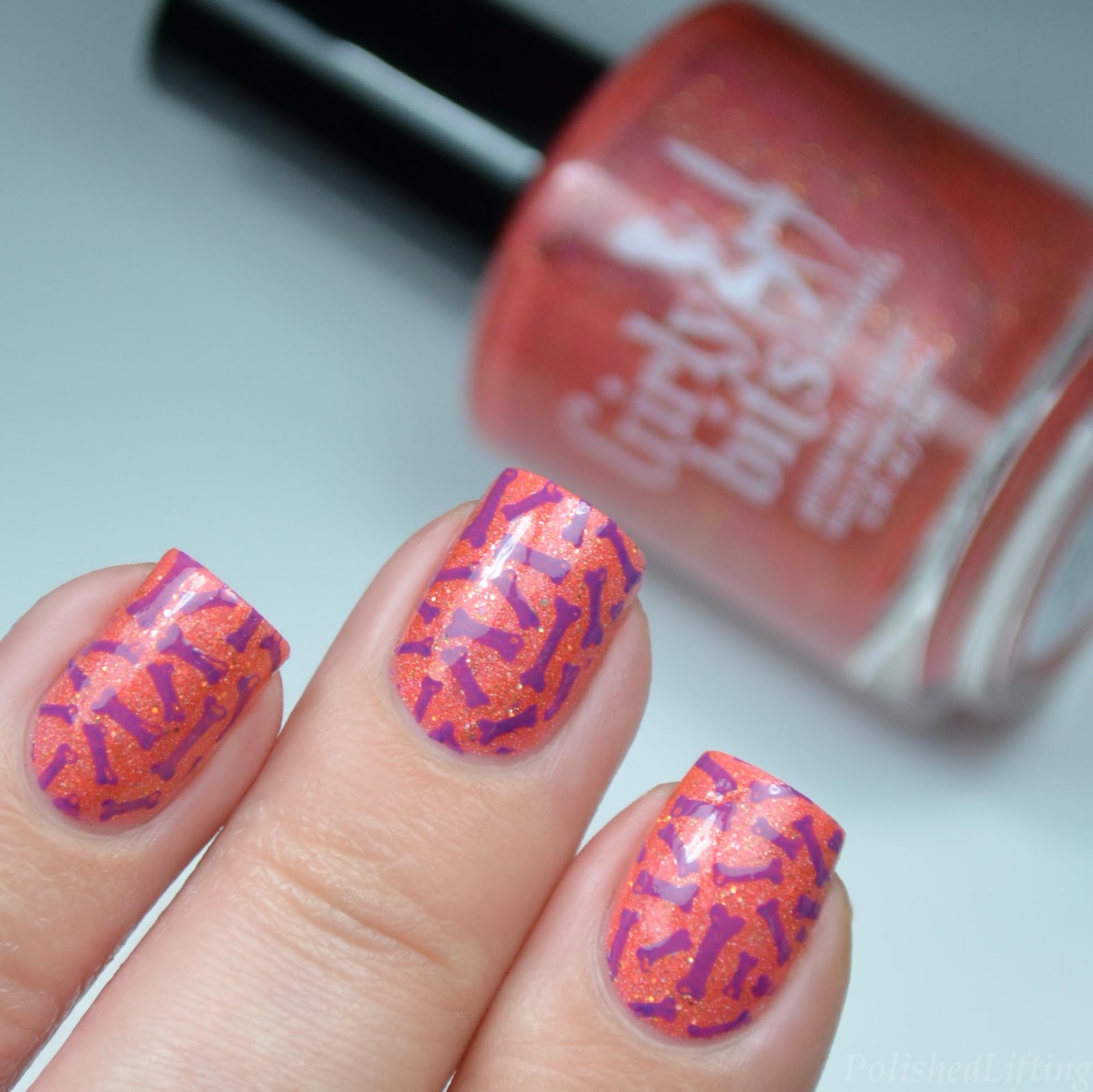 Dem Bones Halloween Nail Art Featuring Girly Bits Cosmetics Polished Lifting