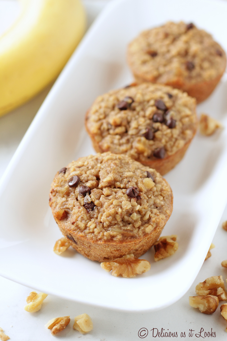 Delicious as it Looks LowFODMAP Banana Nut Baked Oatmeal Muffins