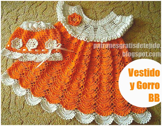 Bebé Niña Vestidos Para NiÃ±a En Hilo Crochet A Crochet Conjunto