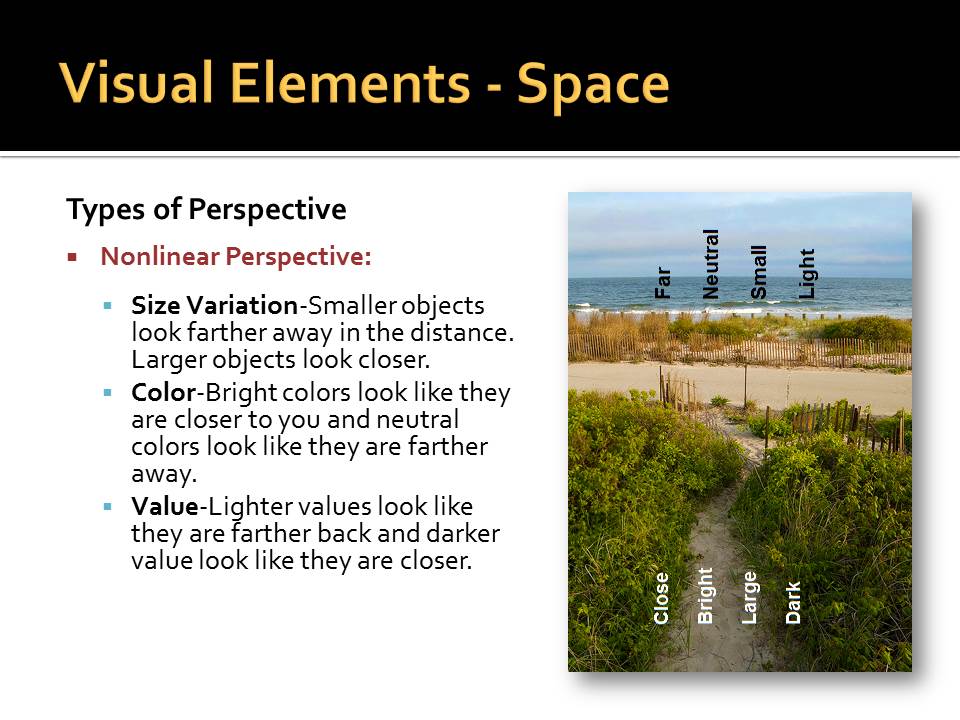 Visual Elements Definition : Anything to do with design visual art elements