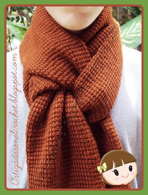 bufanda con punto tunecino