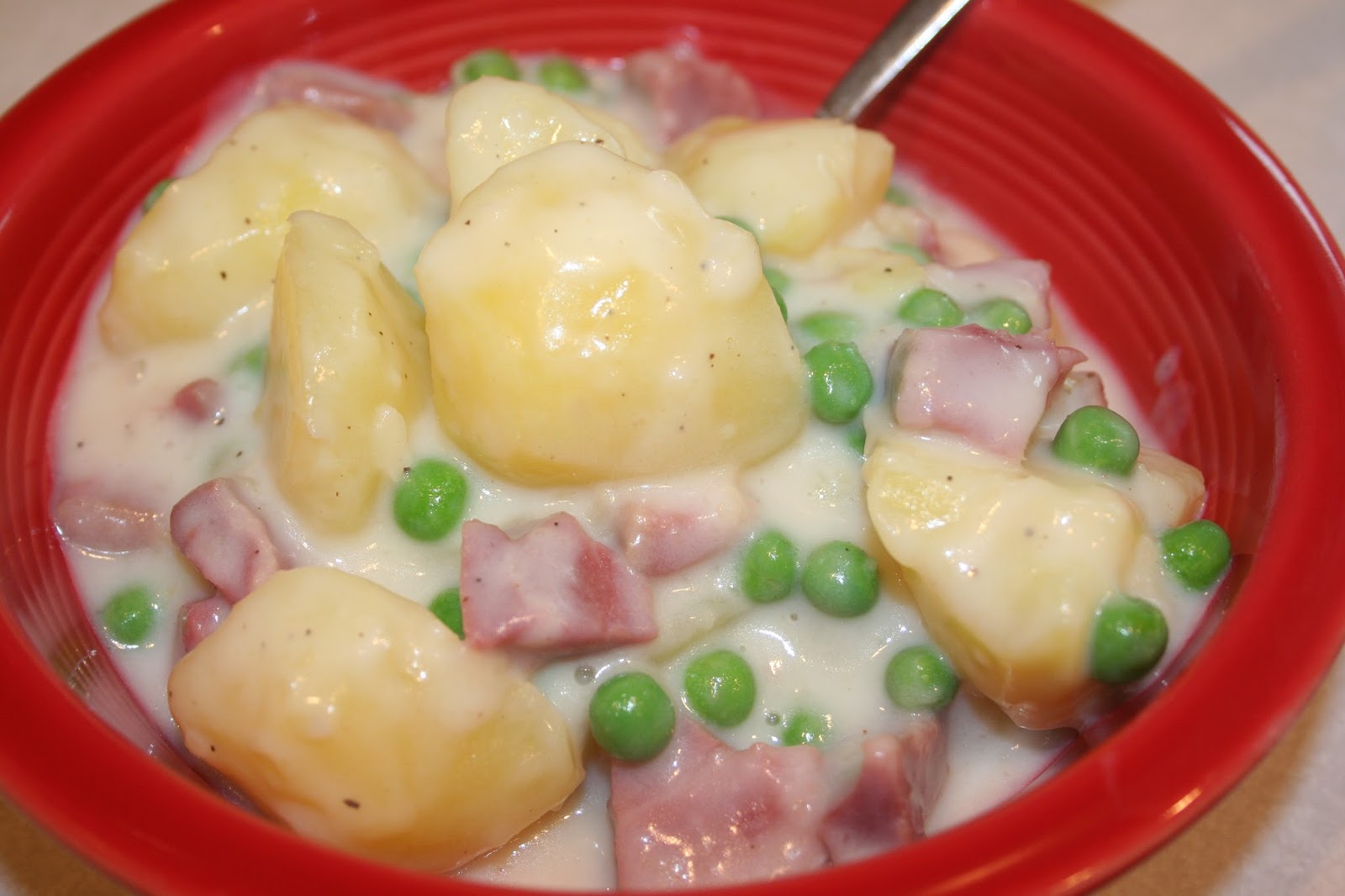Tricia's Simply Tasteful Recipes Creamy Ham, Potatoes, and Peas