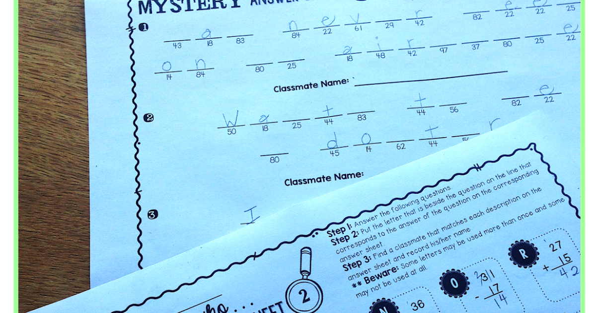 Love to Learn: Math Mystery Phrases…Find a Classmate Edition