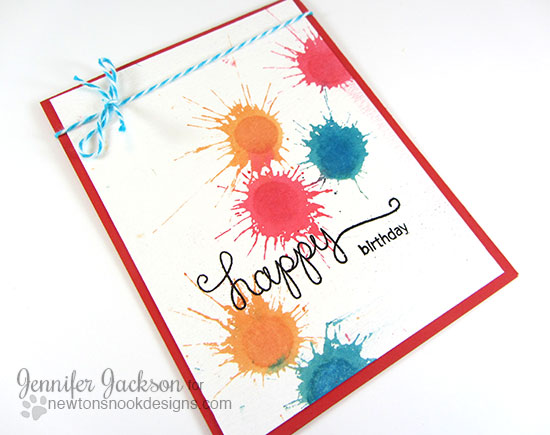 Happy Birthday Paint Splatter Card by Jennifer Jackson | Simply Sentimental Stamp | Newton's Nook Designs