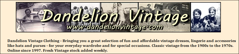 Dandelion Vintage Clothing, weekly updates page