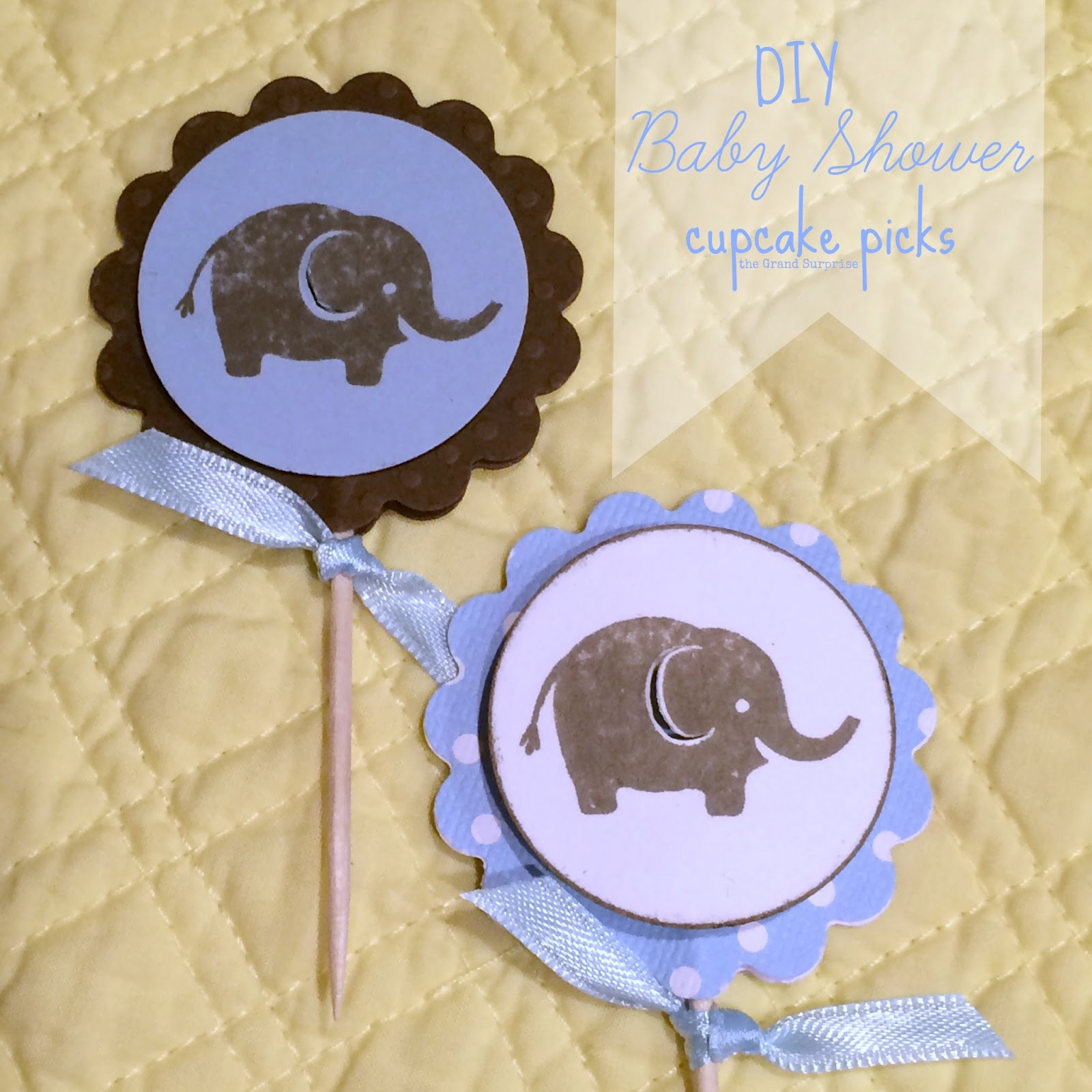 the Grand Surprise! DIY Baby Shower Cupcake Picks