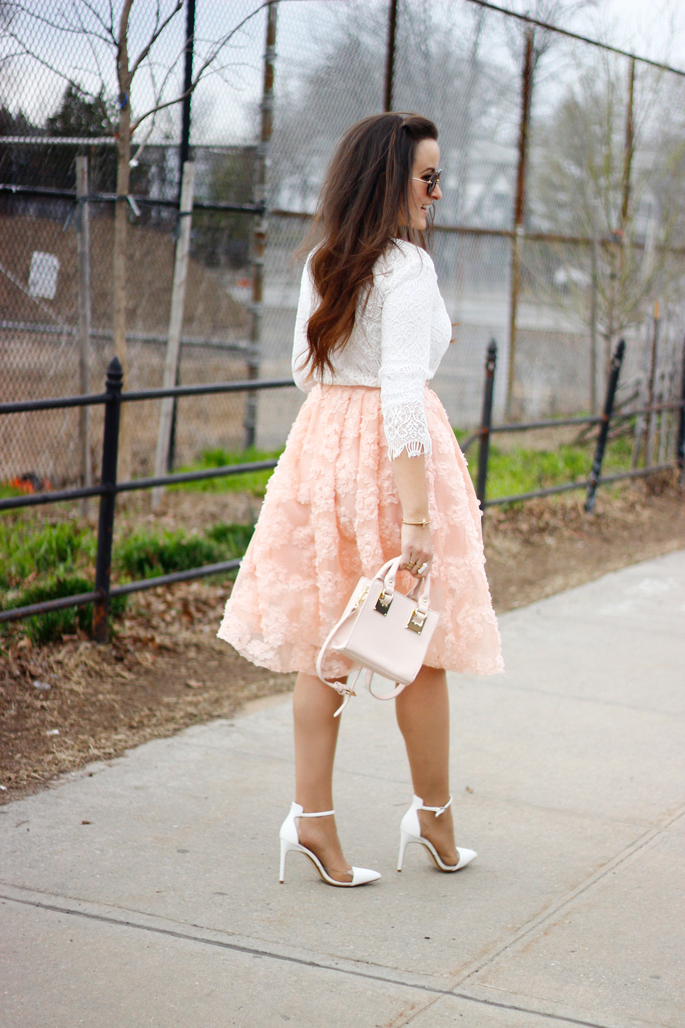 FLORAL APPLIQUE SKIRT Styled by FREIDY