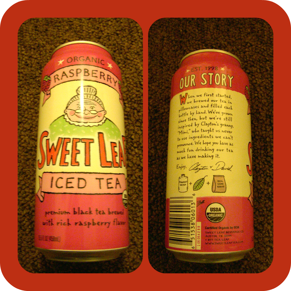 Folha do Chá Organic Raspberry Sweet Leaf Tea