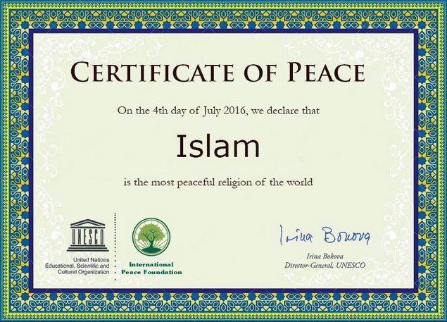 UNESCO Nyatakan Islam Sebagai Agama Yang Paling Damai Di Dunia UNESCO Nyatakan Islam Sebagai Agama Yang Paling Damai Di Dunia