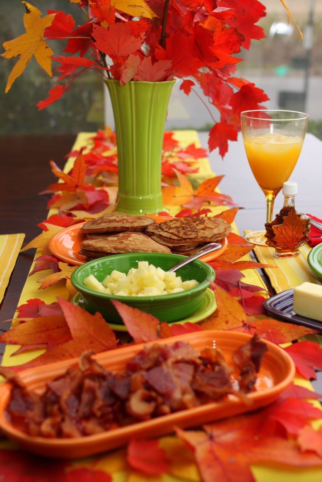 Here Comes The Fun Sunday Breakfast; Caramel Apple Pancakes