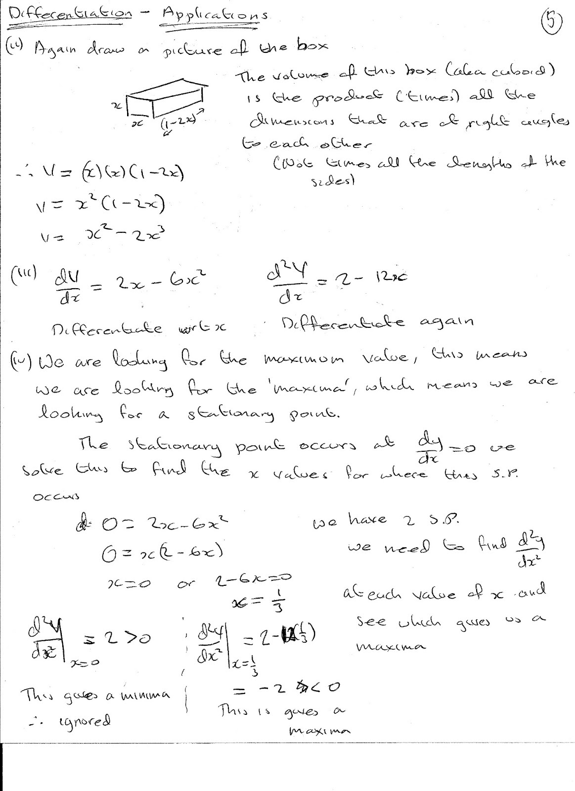 A Level Maths Notes: Differentiation - Applications