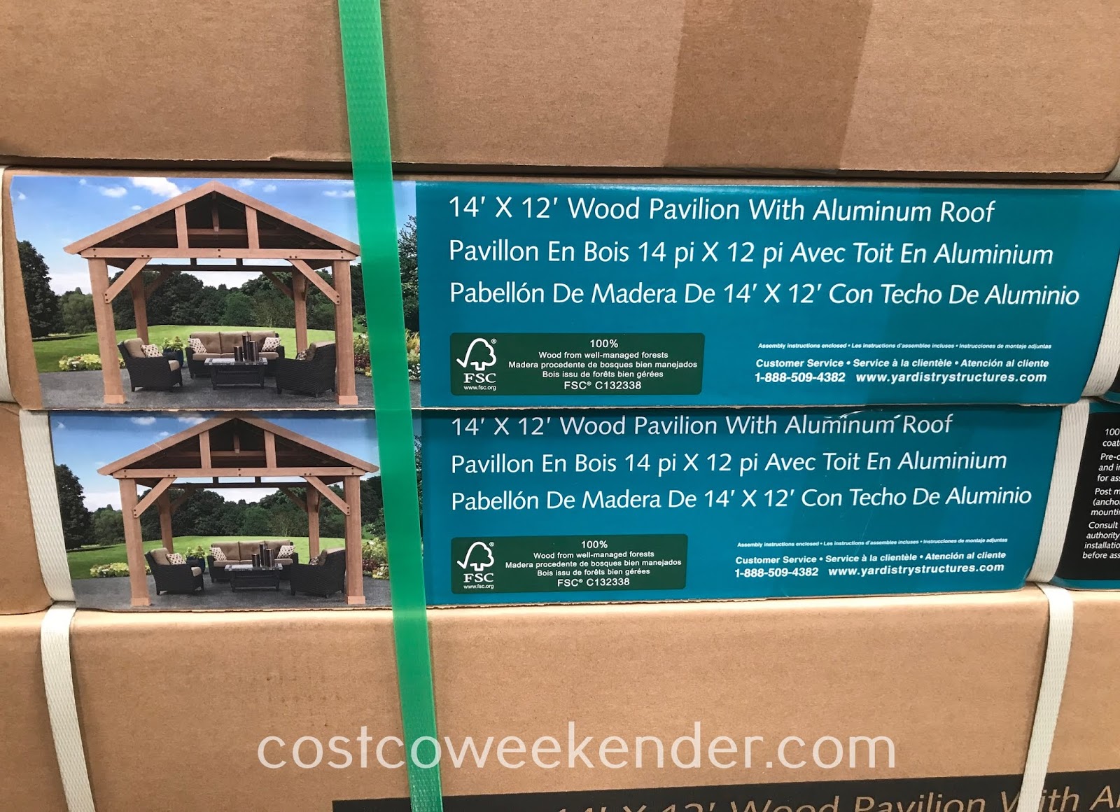 Yardistry Cedar Wood Pavilion with Aluminum Roof Costco Weekender