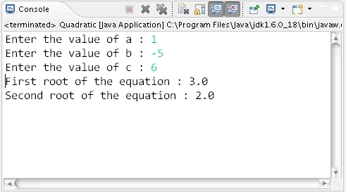 C++ Program to Find All Roots of a Quadratic Equation