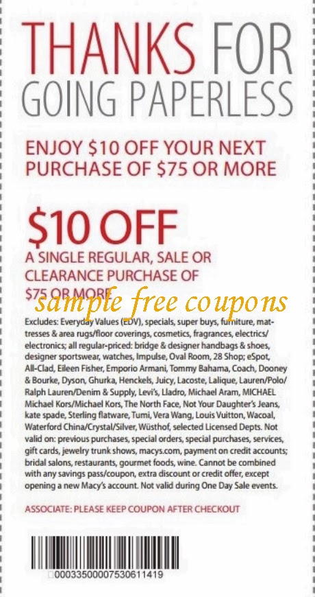 $10 Off $75 Macys Coupon Expired on January 31, 2014