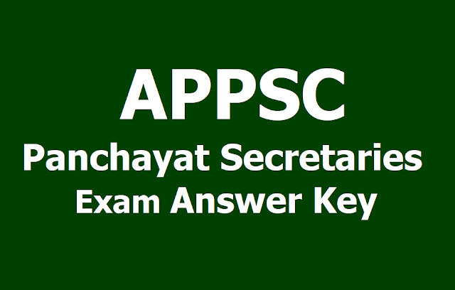 APPSC Panchayat Secretaries Answer key 2019 to be released at psc.ap.gov.in APPSC Panchayat Secretaries Answer key