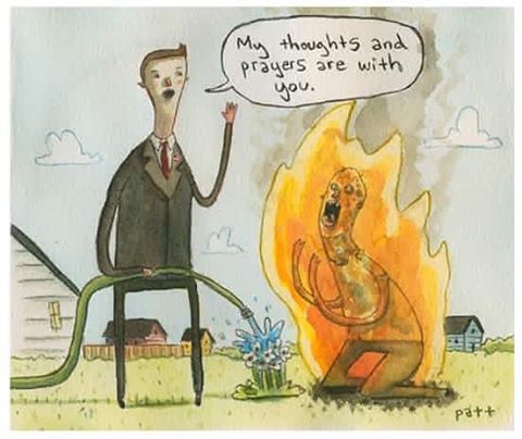 My thoughts and prayers are with you burning man cartoon