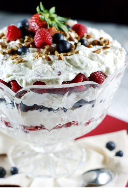 Triple Berry Punch Bowl Cake