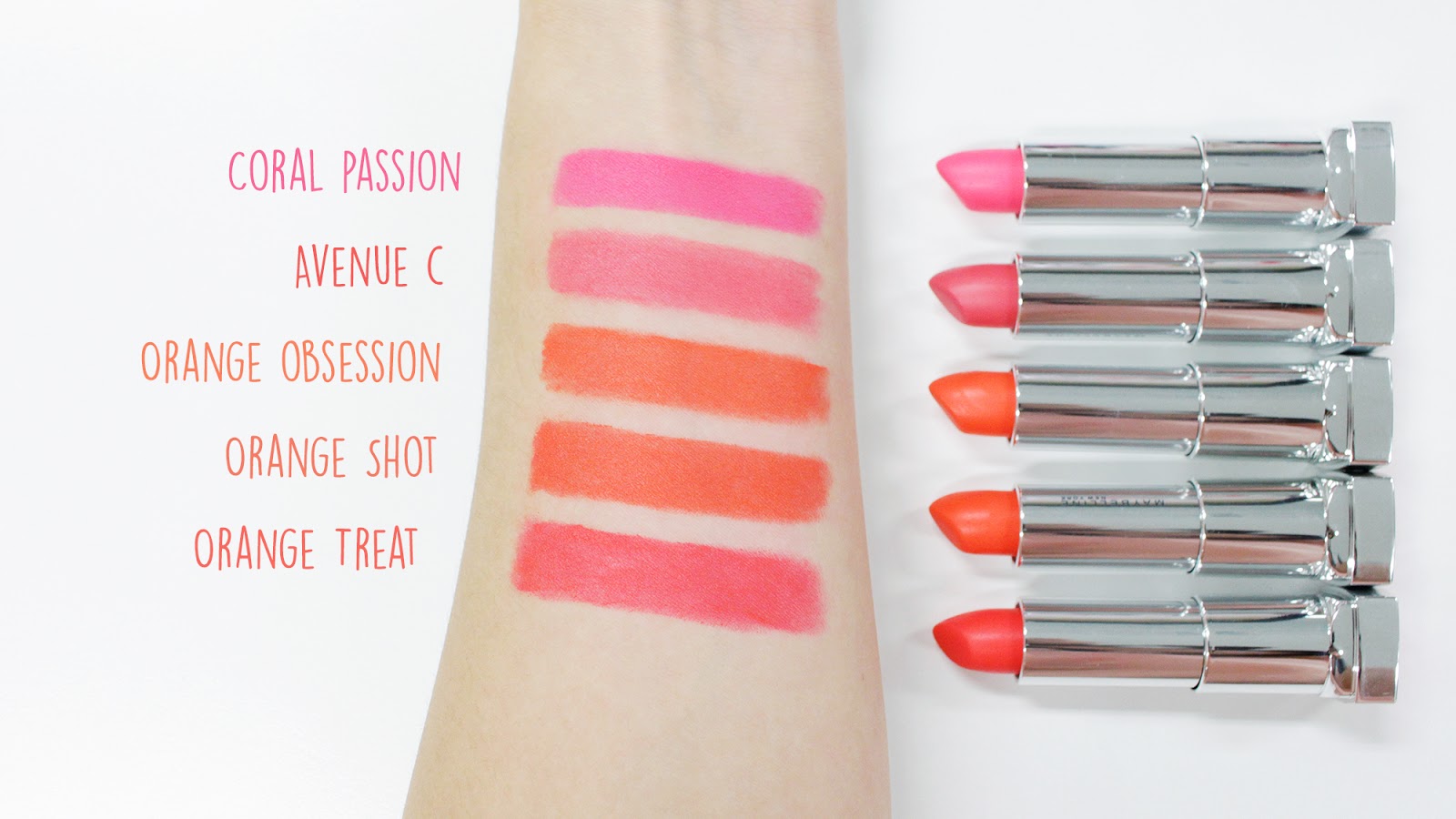 Maybelline The Powder Mattes Orange Shades Swatches | www.bigdreamerblog.com Maybelline The Powder Mattes Orange Shades Swatches | www.bigdreamerblog.com
