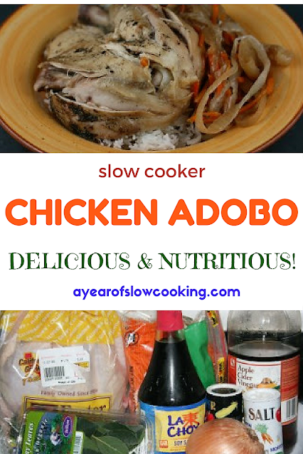 Chicken Adobo is a fun tangy dish that is easy to make at home. This fun and different twist on chicken is sure to make everyone in your family happy! Uses vinegar, soy sauce, shredded carrot, and onion.