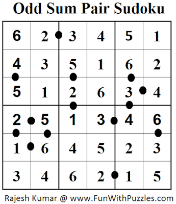 Odd Sum Pair Sudoku (Mini Sudoku Series #66) Answer