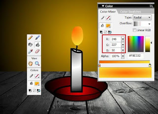 Tutorial Cara Membuat  Animasi Api Lilin Sederhana dengan Macromedia Flash 8
