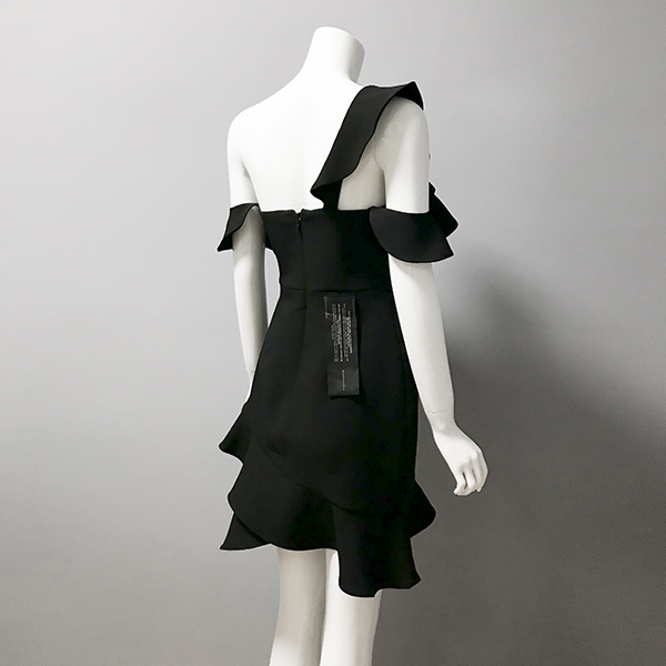 bcbg malik asymmetrical ruffle dress