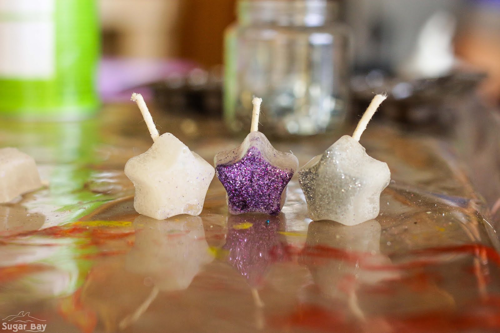 DIY Wax Glitter Candles