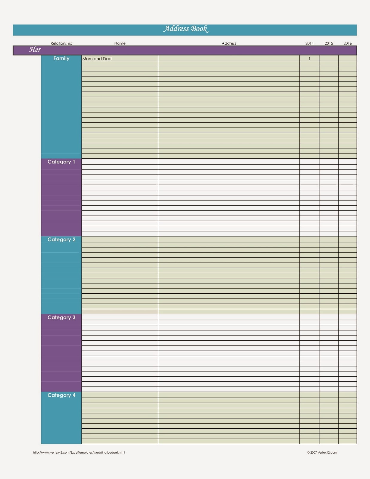 Laura s Plans Easy Excel Address Book Template