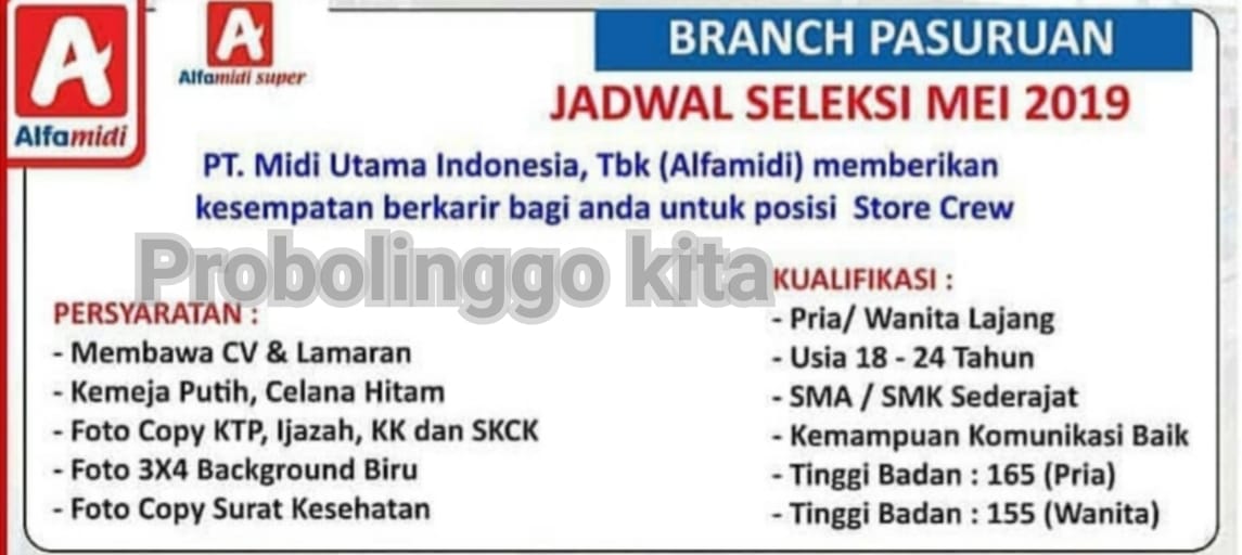 Lowongan Di Alfamidi Gaji Besar Probolinggo Kita Probolinggo Kita