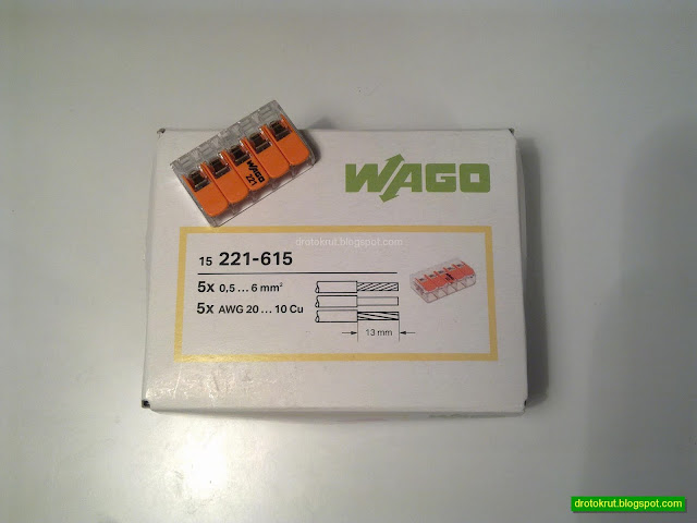 5-проводная клемма WAGO 221-615 и коробка