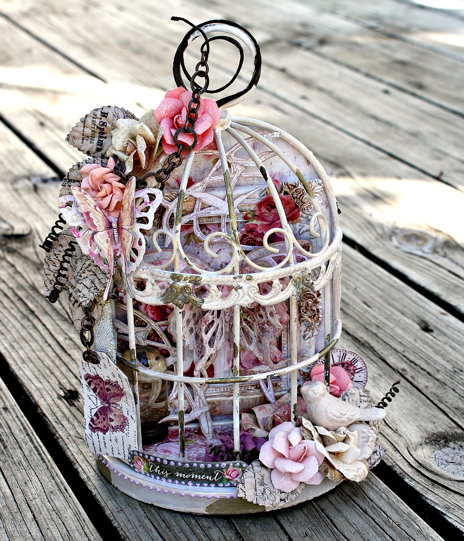 Msliberty Creations Altered Butterfly Cage using TAles of You and Me