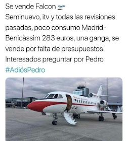 Se vende Falcon, seminuevo, itv y todas las revisiones pasadas, poco consumo, Madrid - Benicàssim 283 euros, una ganga, se vende por falta de presupuestos. Interesados preguntar por Pedro #AdiósPedro Se vende Falcon, seminuevo, itv y todas las revisiones pasadas, poco consumo, Madrid - Benicàssim 283 euros, una ganga, se vende por falta de presupuestos. Interesados preguntar por Pedro #AdiósPedro