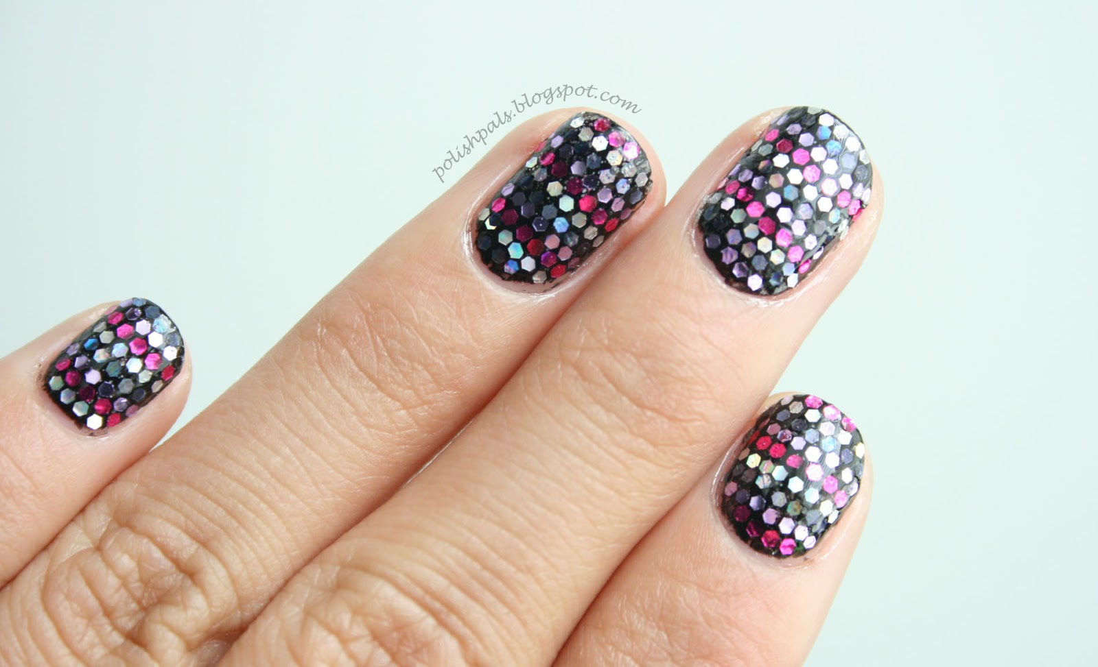 Polish Pals: My First Complete Glitter Placement Manicure