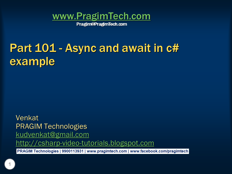 Sql server and c video tutorial async and await in c example