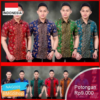 NAG005 Batik Hrb026 Kenongo Pendek Modern Murah Bmgshop