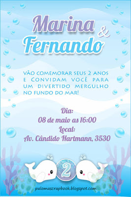 convite festa fundo do mar Convite festa fundo do mar